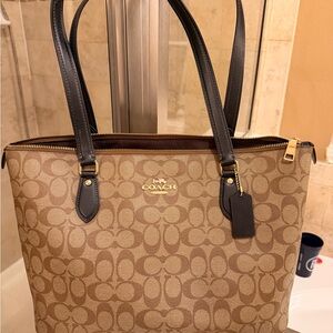 Coach Tan and Brown Signature Tote